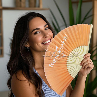 Custom Printed Folding Hand Fan Personalized Silk Bamboo Fan with Decorative Painting for Festivals Promotions Music Events