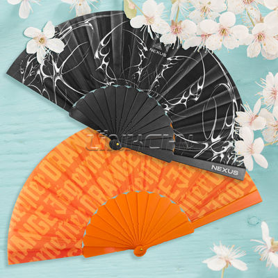 Custom 23cm pvc plastic hand fan business gift for promotions