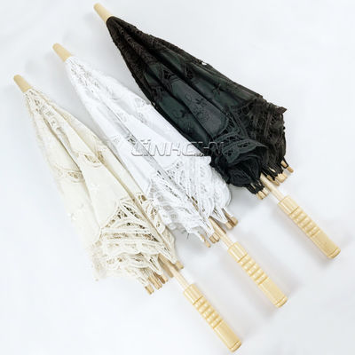 Popular Lace-Folding Wooden Parasol Wedding Umbrella for Promotional Party Supplies