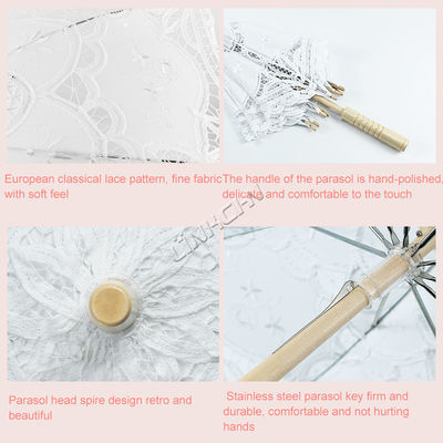 Popular Lace-Folding Wooden Parasol Wedding Umbrella for Promotional Party Supplies