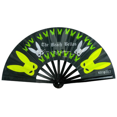Custom Rainbow Hand Bamboo Folding Fans Clap Rave Pride Fans with Logo Wholesale Products in Bulk Bamboo Crafts