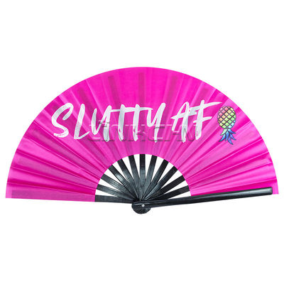 Custom Rainbow Hand Bamboo Folding Fans Clap Rave Pride Fans with Logo Wholesale Products in Bulk Bamboo Crafts