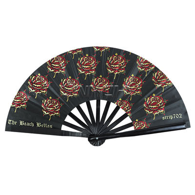 Custom Rainbow Hand Bamboo Folding Fans Clap Rave Pride Fans with Logo Wholesale Products in Bulk Bamboo Crafts