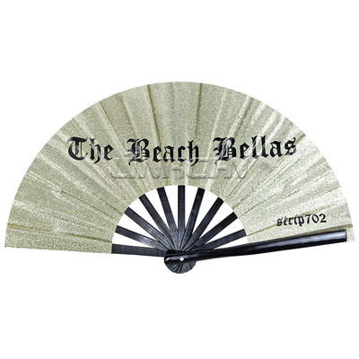 Custom Clap Clack Handheld Pride Fans for Festivals Weddings Bamboo Glowing Logo Dark Dancing Sublimation Painted Design