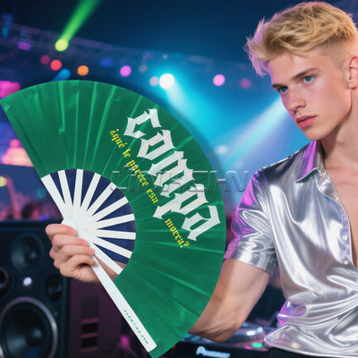 13 Inch Large Handheld Foldable Dance Fans Customizable Sublimation on Bamboo with Loud Popping Sound for Line Dancing