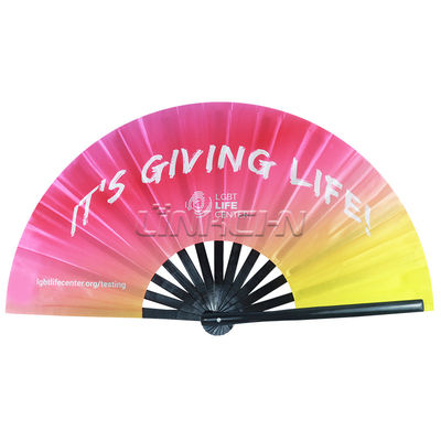 Custom 13-Inch Bamboo Dancing Rave Clack Fan Large Hand Held Logo Sublimation Loud Noise Painted Personalized Bamboo Printing
