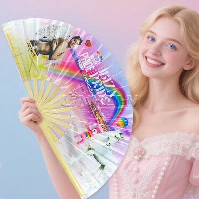 Hot Sale Custom Silk Fabric Bamboo Handheld Wedding Fan for Bridal Wedding Party Favor Custom LOGO Bamboo Hand Fan
