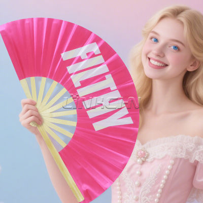 Hot Sale Custom Silk Fabric Bamboo Handheld Wedding Fan for Bridal Wedding Party Favor Custom LOGO Bamboo Hand Fan