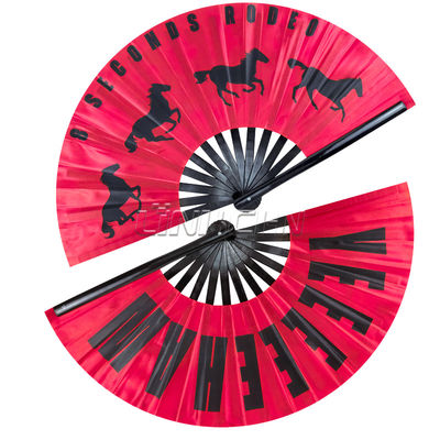 Wedding Custom 27/33cm Large Hand Fan Bamboo Wood Folding UV Fan for Holiday Event Party Handheld Festival Fans
