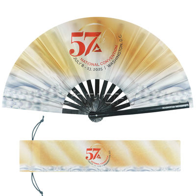 2025 Wholesale Big Clack Large Rave Personalized Custom Printed Logo Bamboo Hand Fan