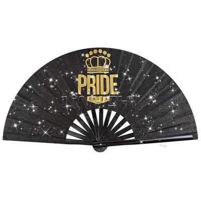 2025 Wholesale Big Clack Large Rave Personalized Custom Printed Logo Bamboo Hand Fan