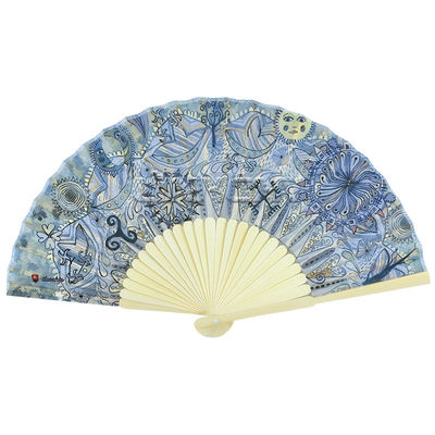 Wholesale 21cm Custom Printed Logo Folding Bamboo Hand Fan for Weddings Hand Held Fans Painting Patterns Souvenirs Decorations
