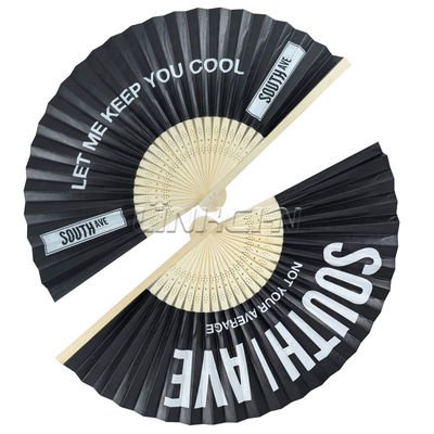 Custom Branded Portable Bamboo Folding Silk Dance Fan Promotional Custom Painted Logo Hand Fans for Chinese New Year Christmas