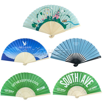 Hand Fans for Wedding Love Style Bamboo Silk Folding Fans Folk Art Pattern Painted Carved Paper Material Decorative Folding Fans