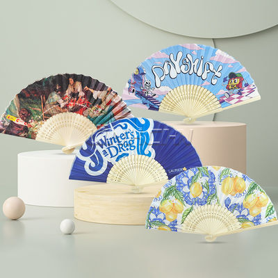 Custom Bamboo Handheld Folding Fans for Wedding Home Decoration Business Gifts