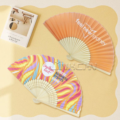 Custom Printed Folding Hand Fan Personalized Silk Bamboo Fan with Decorative Painting for Festivals Promotions Music Events