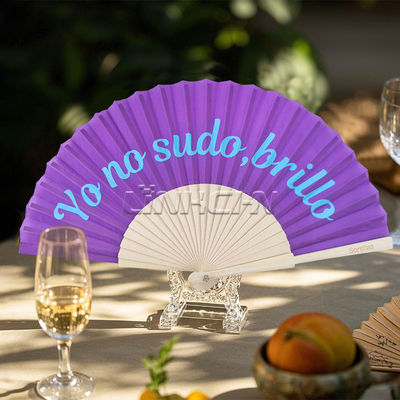 Elegant Wooden Hand Fan Fashionable Spanish Style Chinese Vintage Plain Folding Fan for Costume Parties Easter Decorations Solid