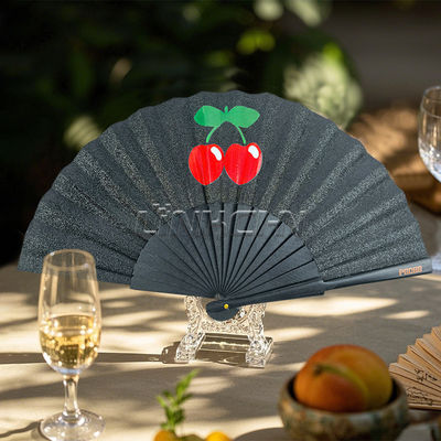 Custom Printed Bamboo Wooden Folding Hand Fan Personalised Logo Accessory for Women/Man's Easter Festival Parties & Raves