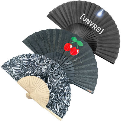 Customized 23 cm Wooden Hand Fan with Spanish Printed Model Pattern Colourful Painted Wedding Favors Bulk Abanico De Mano