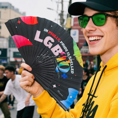 Wooden Bamboo Folding Hand Fan Custom Logo for Wedding Fan Rave Party Folk Art Spanish Hand Held Fans