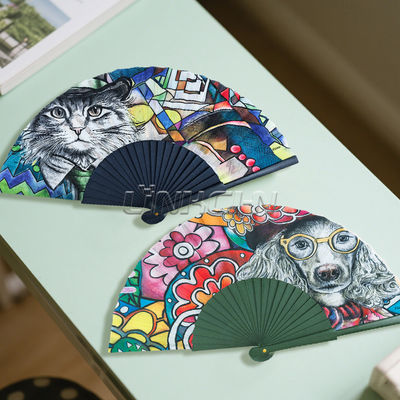 Factory Price Custom 23cm Wooden Hand Folding Fan for Wedding Fan Rave Party Folk Art Hand Held Fans