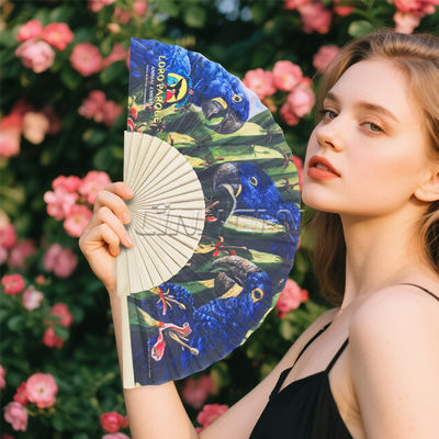 23cm Wooden Bamboo Hand Folding Fan for Wedding Fan Rave Party Folk Art Festival Hand Held Fans