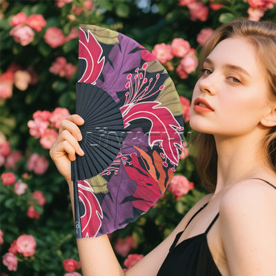 23cm Wooden Bamboo Hand Folding Fan for Wedding Fan Rave Party Folk Art Festival Hand Held Fans
