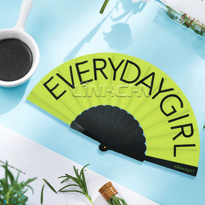 Wholesale Custom Printed Plastic Nylon Accordion Hand Fan