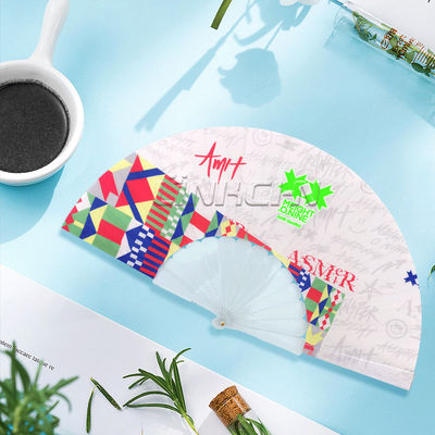 Wholesale Custom Printed Plastic Nylon Accordion Hand Fan