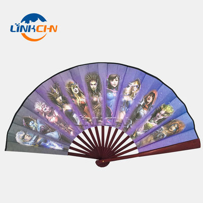 Promotional Hand Held Folding Fan with Custom Double Side Printed
