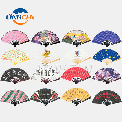 Promotional Hand Held Folding Fan with Custom Double Side Printed